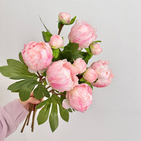 Hete Aanbieding 2-koppige Pioenroos Zijden Kunstbloemen Realistisch Elegant Huis Bruiloft Bloemdecoratie Kunstmatige Pioenroos Bloemstukken