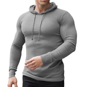 Sudadera con Capucha Deportiva Personalizada al por Mayor para Hombre, Ropa de Entrenamiento Ajustada de Primavera y Otoño, de Punto, de Manga Larga - Product Image 2
