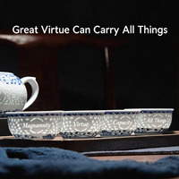 Service à thé industriel en porcelaine bleue et blanche peinte à la main, style Jingdezhen, avec bouilloire en céramique à motif riz, coffret cadeau, durable pour la maison et le bureau