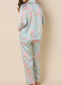 Fabricant ODM, vêtements personnalisés, vêtements de nuit pour femmes, ensemble de pyjamas en soie, pyjamas imprimés en satin, ensemble de vêtements de détente, vêtements de nuit pour femmes - Product Image 4