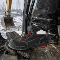 Botas de Seguridad con Puntera de Material Compuesto, Zapatos de Trabajo de Cuero Nubuck Genuino, Entresuela Antipinchazos, Forro de Malla Transpirable, Suela de Goma PU