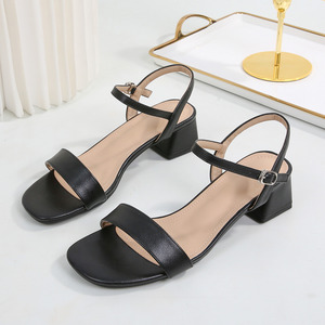 <span class=keywords><strong>Sandali</strong></span> Casual Eleganti da Donna, <span class=keywords><strong>Tacco</strong></span> Largo e <span class=keywords><strong>Medio</strong></span>, Cinturino Singolo, <span class=keywords><strong>Tacco</strong></span> Alto, Estivi alla Moda con Punta Aperta - Product Image 1