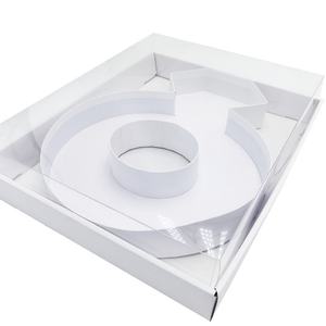 Caja de Cartón con Forma de Anillo de Compromiso de 12 Pulgadas con Tapa Transparente para Regalos y Charcutería - Product Image 3