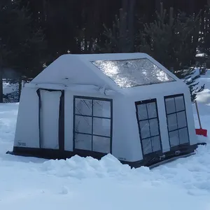 Inverno all'aperto impermeabile portatile pvc riempimento d'aria di saldatura campeggio tenda gonfiabile spiaggia isolato aria cabina tenda campeggio con aria