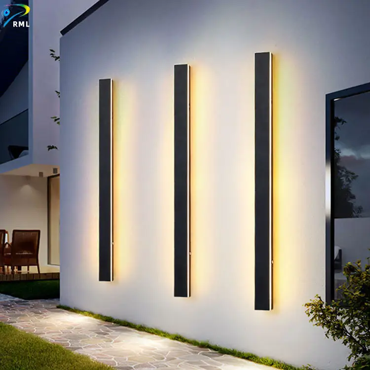 Applique de jardin moderne 30W 100cm bande linéaire Ip65 en aluminium longue applique murale extérieure LED