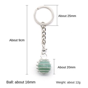 Hot Sales Mixed Stone Crystal Cage Lantern Keychain Healing Stones Rose Quartz Amethyst Sphere Key Chain for Gift