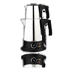 Théière <span class=keywords><strong>en</strong></span> acier inoxydable 0,7 L avec bouilloire électrique <span class=keywords><strong>en</strong></span> acier inoxydable <span class=keywords><strong>1</strong></span>,8 L, <span class=keywords><strong>2</strong></span> <span class=keywords><strong>en</strong></span> <span class=keywords><strong>1</strong></span>, cafetière traditionnelle turque - Product Image 1