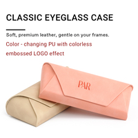 Etui à lunettes portable avec chiffon de nettoyage Changement de couleur Style Pu Ins Lunettes de soleil anti-pression et porte-lunettes