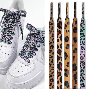 Cordones Planos de Poliéster de 8mm con Estampado de Leopardo, Unisex, para Calzado Deportivo, AJ1, <span class=keywords><strong>AF1</strong></span>, <span class=keywords><strong>Dunk</strong></span> y Zapatillas Casuales, Venta al Por Mayor - Product Image 1