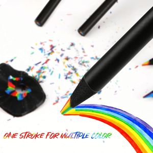 Lápices de Madera Negros Personalizados de 7 Colores con Colores Arcoíris Preafilados para BTS - Product Image 4