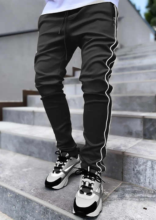 Reflective Stripe Cargo Men Slim Fit Joggers Pants Casual