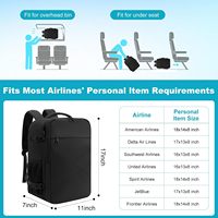 Sac à dos de voyage extensible approuvé par les compagnies aériennes, sac pour effets personnels, compatible avec un ordinateur portable de 17,3 pouces, sac à dos de cabine