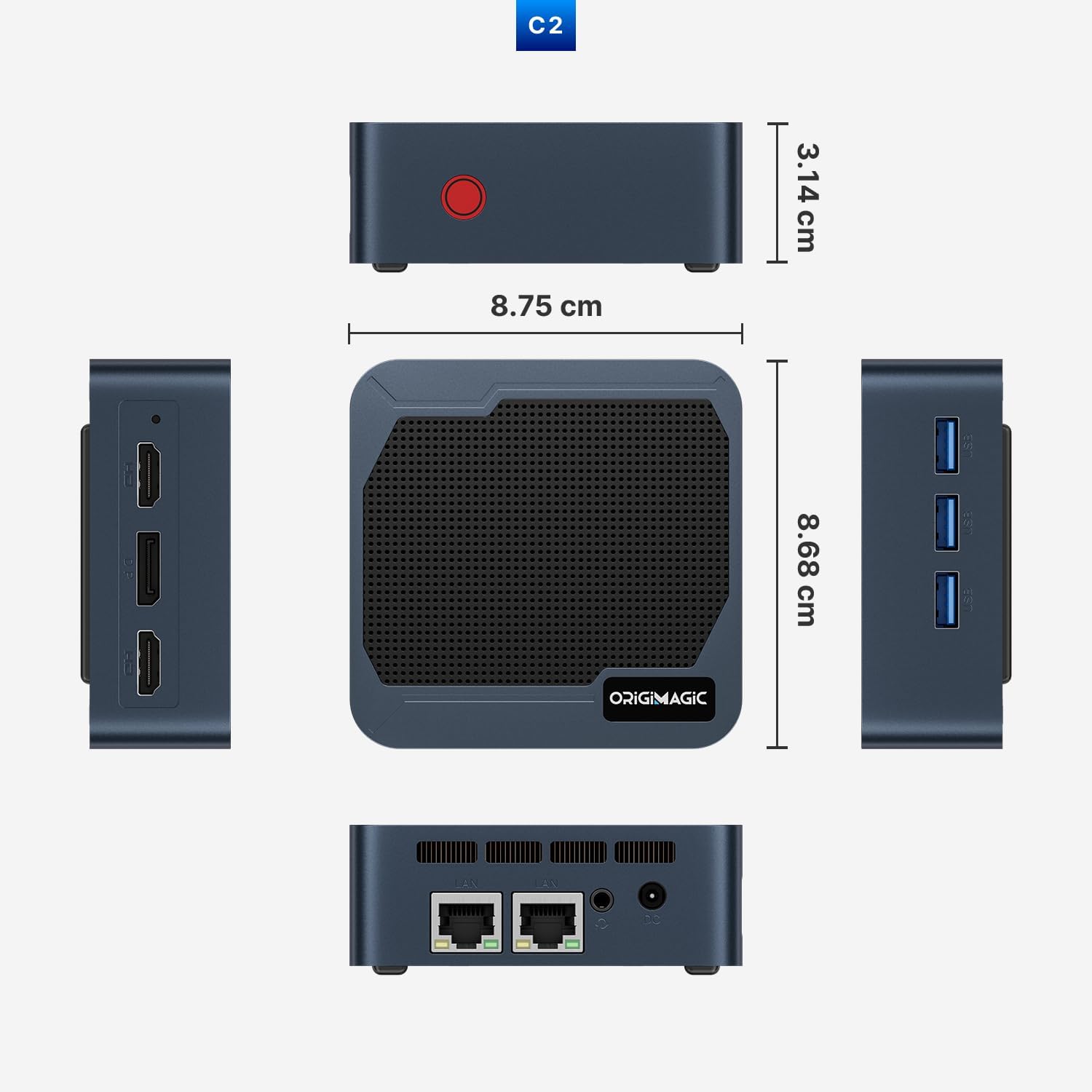 Origimagic C2 Mini PC, Intel Twin Lake-N150, 12GB DDR5, 512GB SSD