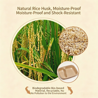 Boîte à lunch personnalisée en balle de riz naturelle, compatible micro-ondes, sans PFAS, biodégradable, jetable, avec couvercle, pour usage culinaire
