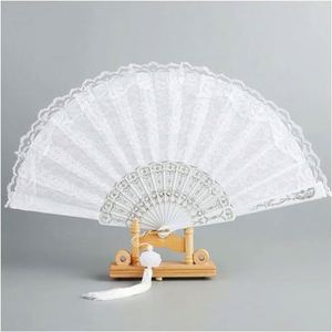 Custom Printed <b>Large</b> Black Wooden Folding Hand <b>Fan</b> Personalized Folk Art Angel Model Business Gifts Souvenirs Painted Bamboo - Product Image 2