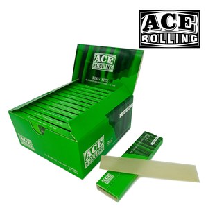 Papiers à rouler en bambou ACE King Size en gros avec filtres, 32 carnets de papier et emballage de boîte de vente au détail avec logo personnalisé - Product Image 3