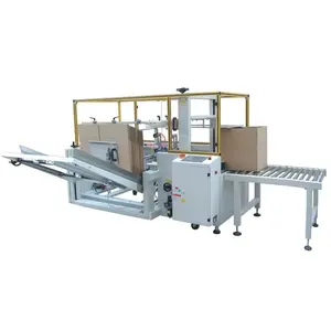 Sản xuất tại Trung Quốc tự động tốc độ cao erector Sealer niêm phong máy cho lọ thủy tinh có thể seamer mở hộp và băng các thùng carton dưới