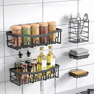 Organizador de Baño de Acero Inoxidable Resistente a la Oxidación, Estante de Almacenamiento, Organizador de Baño Adhesivo, Juego de Estantes para <span class=keywords><strong>Ducha</strong></span> - Product Image 5