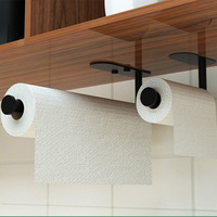 Porte-papier hygiénique mural moderne en acier inoxydable et porte-serviettes pour salle de bain pour la cuisine sous l'armoire-Accents dorés