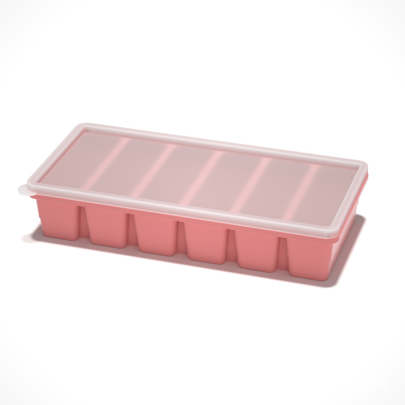 Moule à 6 bandes uniformes, poudre de cerise, silicone épaissi platine.