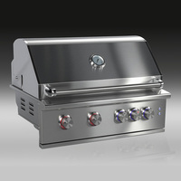 Cuisine d'extérieur intégrée en acier inoxydable 304 de luxe de qualité supérieure, maison, cour, jardin, OEM, gaz, GPL, NG, barbecue à 4 brûleurs