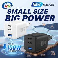 Chargeur GaN Mini 100W en Gros, PD PPS 2USB-C+1USB-A, Chargeur Rapide Multiport Compatible avec Ordinateur Portable, iPad, iPhone, Prise EU