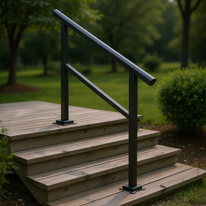 Barandilla de aluminio para escaleras exteriores de 3 pies con capacidad de carga de 165 lb, pasamanos para 2-3 escalones, diseño moderno, incluye kit de tornillos - Product Image 2