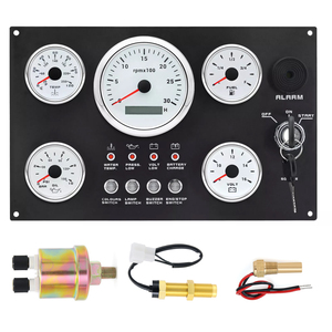 HEMU-BELLA Set di 5 Indicatori Elettrici da 85mm 52mm, Pannello Strumenti 12V, Quadrante Bianco, LED Rosso, Bordo Cromato, Impermeabile IP67 per Uso Marino - Product Image 6