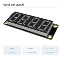 TM1637 Modul Tampilan LED 7 Segmen 4 Digit 08 Inci dengan Titik Jam untuk Penghitung Jam Digital Arduino