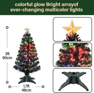 Étoile de <span class=keywords><strong>sapin</strong></span> de Noël artificielle pré-éclairée en fibre optique de 90 cm, éclairage multicolore, mini, pour table, intérieur, robuste, haute qualité - Product Image 4
