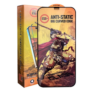 Armure <span class=keywords><strong>Tiger</strong></span> ESD + OG en verre trempé pour iPhones <span class=keywords><strong>11</strong></span>/13/15 Pro Max ESD antistatique grand protecteur d'écran incurvé à couverture complète - Product Image 1