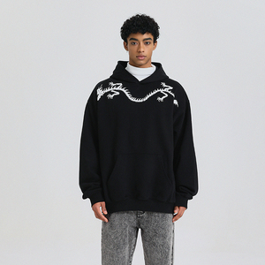 100% coton édition originale bain <span class=keywords><strong>pull</strong></span> sur Streetwear tenue Hip Hop sweat hommes femmes unisexe Dragon à capuche - Product Image 5