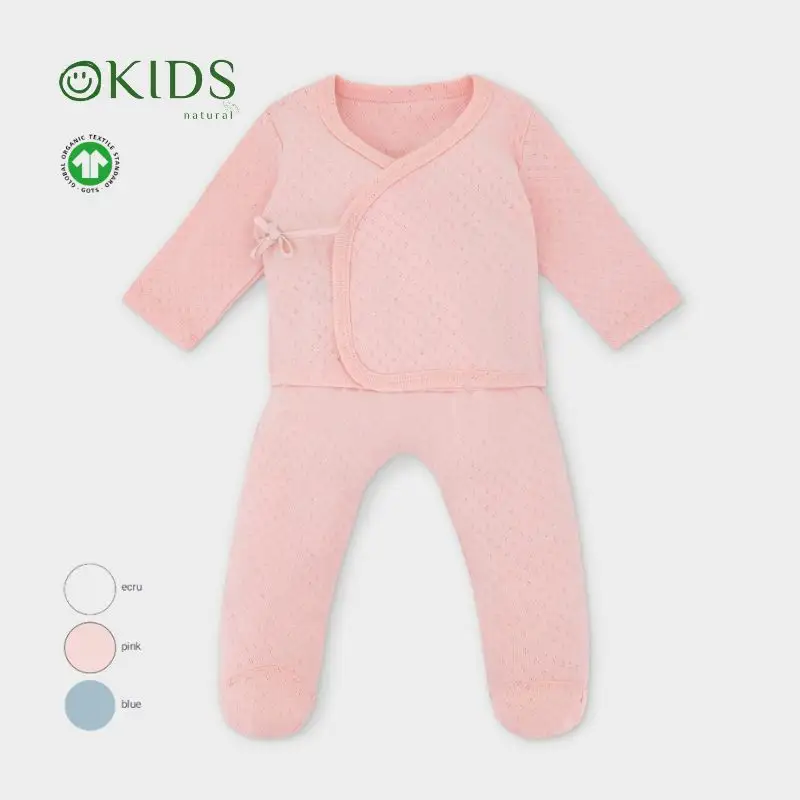 Set regalo Unisex Footie vestiti per neonati bianco 100% cotone organico Set Kimono per bambini