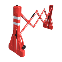 Barrière de sécurité routière extensible en plastique de prix d'usine portative, barrières de sécurité pliantes en caoutchouc de 2 mètres