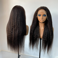 Perruque en cheveux humains sans colle, densité 250, lisse crépu, 13x6 13x4 HD pour Lace Frontal, 30 pouces, perruque complète 360 Full Lace Front, lisse Yaki