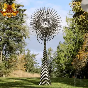 Escultura de jardín de arte cinético para decoración al aire libre, escultura de Metal grande de acero inoxidable para jardín