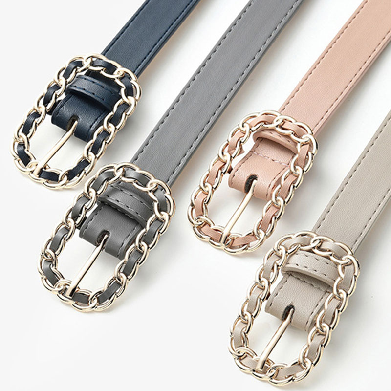 Ремень из искусственной кожи Женский, однотонный пояс для платьев и джинсов, универсальный прямоугольный пояс с пряжкой с язычком