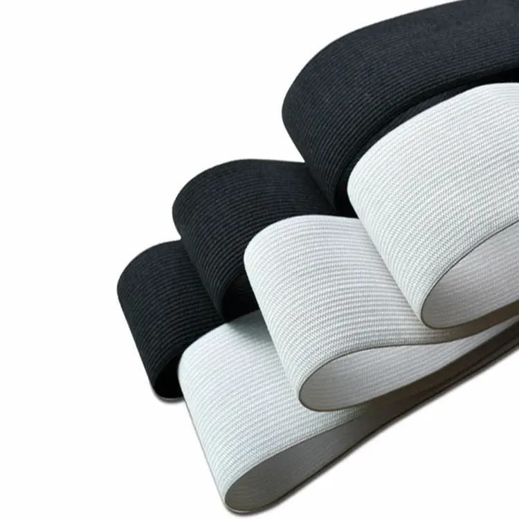 40mm Wide White Elastic Flat Corded Soft Knitting Elastic Tape Trim Sewing custom underwear elastic band