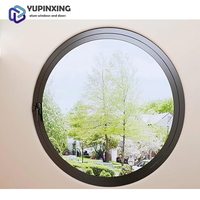 Maison et portes de style européen économes en énergie Foshan Chine ronde en aluminium à triple vitrage qui ouvre les fenêtres noires pour les maisons