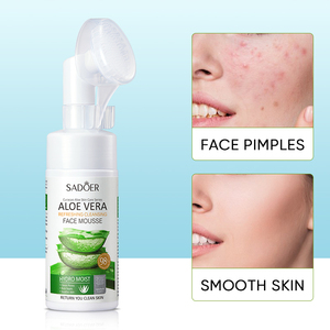 SADOER OEM Marque distributeur Mousse faciale nettoyante en profondeur à l'<span class=keywords><strong>aloe</strong></span> <span class=keywords><strong>vera</strong></span> biologique Produits de nettoyage pour le soin de la peau rafraîchissants et nourrissants pour les plantes - Product Image 3