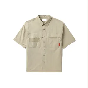 Men&#39;s Plus Size Shorts up Shirt New Styles 2023 Dress Plain Blank Shirts Polo Work Shirts Sleeve Button Down for Men Woven