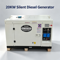 Générateur diesel super silencieux 20 kW 25 kVA triphasé refroidi par air, groupe électrogène portable avec ATS pour usine/atelier, certifié CE