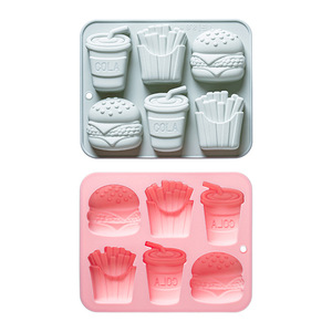 <span class=keywords><strong>Molde</strong></span> de Silicona para Pasteles de Halloween, <span class=keywords><strong>Molde</strong></span> para Hornear, 6 en 1, Forma de Hamburguesa y Papas Fritas, para Jabón Hecho a Mano, Gelatina, Resina Epoxi - Product Image 2