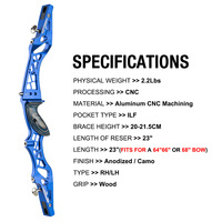 Arc recurve ILF Topoint Archery, poignée UNISON 23 pouces, poignée d'arc en aluminium CNC, arc de tir à l'arc RH et LH OEM/ODM