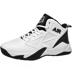Men's High-Top Anti-Slip Running Basketball Sneakers New Large Size White Mesh Transparent <b>Balloon</b> Fashion - Product Image 1