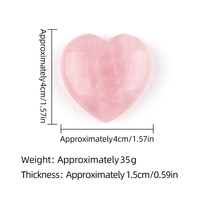 Venta al por Mayor de Piedras de Cuarzo Rosa Natural de Alta Calidad en Forma de Corazón, Cristal Rosa de 40X40X15MM, Hermoso Adorno de Piedra Preciosa Curativa