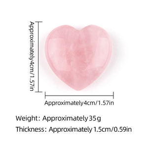 Commercio all'ingrosso di alta qualità 40x40x15mm cuore <span class=keywords><strong>rosa</strong></span> di cristallo naturale <span class=keywords><strong>quarzo</strong></span> <span class=keywords><strong>rosa</strong></span> bella <span class=keywords><strong>pietra</strong></span> curativa - Product Image 2