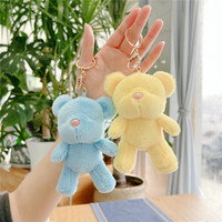Mini mignon dessin animé ours porte-clés Kawaii peluche en peluche porte-clés conception fille sac pendentif cadeau
