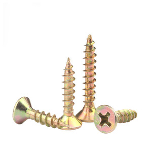Vis <span class=keywords><strong>à</strong></span> <span class=keywords><strong>bois</strong></span> autotaraudeuses <span class=keywords><strong>à</strong></span> tête fraisée cruciforme en acier 1022A galvanisé couleur plaquée, qualité métrique 8.8 M3.5-M5, vente en gros - Product Image 1