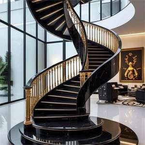 Elegante <span class=keywords><strong>Escalera</strong></span> Curva <span class=keywords><strong>de</strong></span> <span class=keywords><strong>Hierro</strong></span> Forjado con <span class=keywords><strong>Pasamanos</strong></span> Artístico y Escalones <span class=keywords><strong>de</strong></span> <span class=keywords><strong>Madera</strong></span> <span class=keywords><strong>para</strong></span> Casas Tradicionales <span class=keywords><strong>de</strong></span> Lujo - Product Image 6